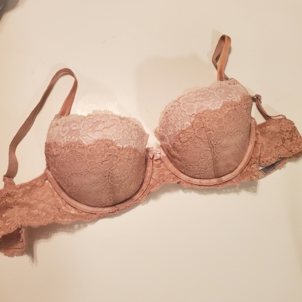 Victoria's Secret || Dream Angels Demi Bra - 34C Pink/Nude Lace
